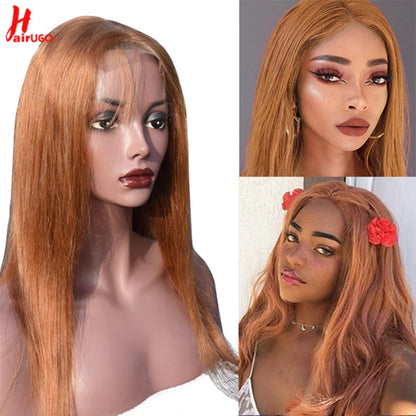 #4 Straight 4x4 Lace Closure Wigs Human Hair Brown Lace Front Human Hair Wigs Remy Chocolate Lace Frontal Wigs For Woman HairUGo