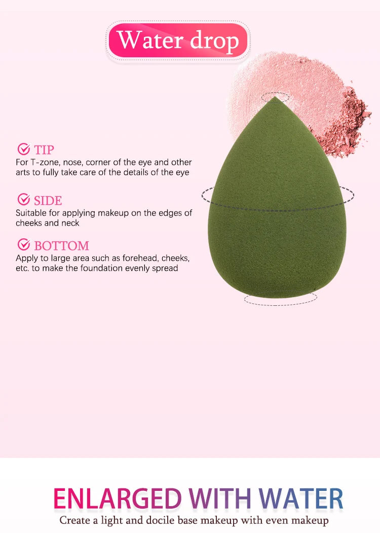 Makeup Foundation Non-latex Sponge Sponge Beauty Egg Dry Water Becomes Bigger Oblique Does Not Eat Powder Puff Make-up Tools
