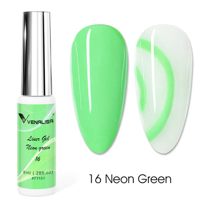 VENALISA 8ml Nail Liner Gel Polish 21 Colors For UV/LED Paint Nails Drawing Polish DIY Painting Varnish French Nail Gel Design