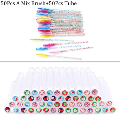 Christmas Drill Reusable Eyebrow Brush Tube Disposable Eyelash Eyebrow Brush Makeup Brushes Lash Accesories Replace Dust-proof