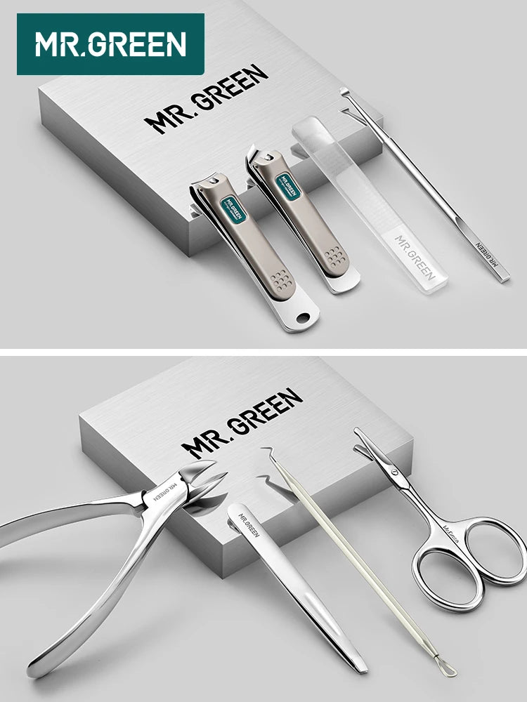 MR.GREEN Manicure Set Pedicure Sets Nail Clipper Stainless Steel Professional Nail Cutter Tools with Travel Case Kit