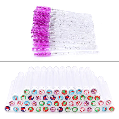 Christmas Drill Reusable Eyebrow Brush Tube Disposable Eyelash Eyebrow Brush Makeup Brushes Lash Accesories Replace Dust-proof