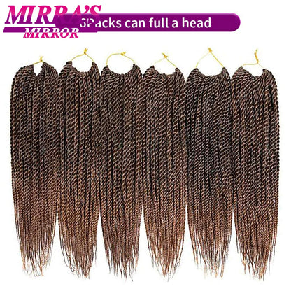 Senegalese Twist Crochet Hair 14/18/22 Inch Synthetic Mini Senegalese Crochet Braids for Black Women 30 Roots/Pack Braiding Hair