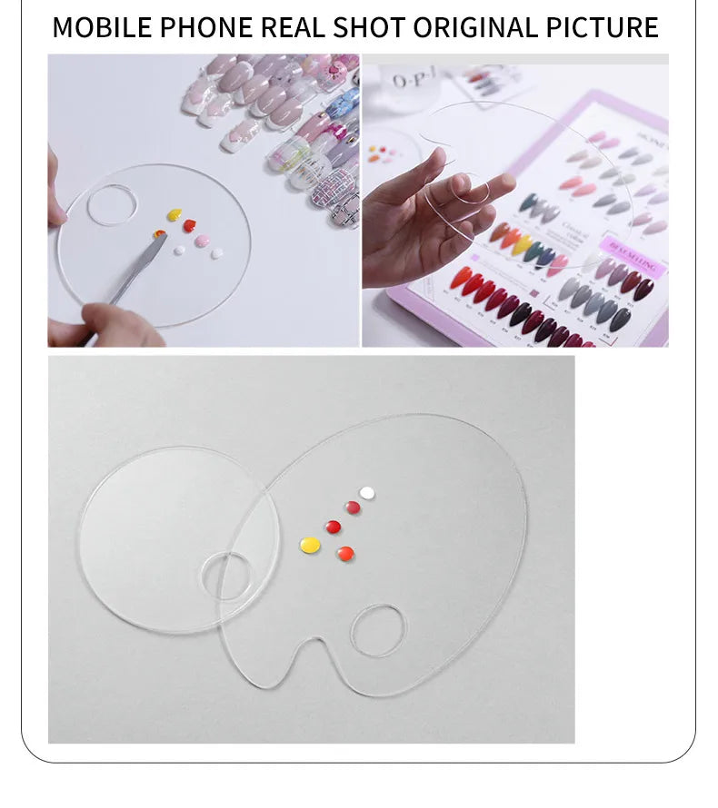 Transparent Acrylic Palette Mixing Rod Makeup Painting Nail Polish Mixed Tools Set