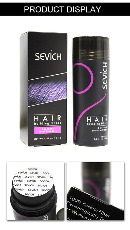 Sevich Hair Building Fiber Applicator Spray Instant Salon Hair Treatment Keratin Powders Hair Regrowth Fiber Thickening 10 Color