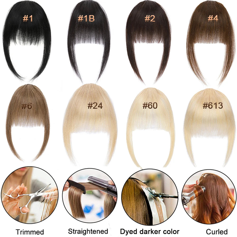 Sego 9g Comics Bangs With Temples 100% Real Human Hair Small Fringe Bangs Swept Natural Look Hair Piece
