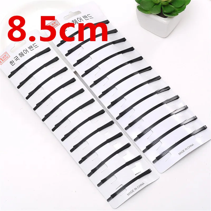 Fashion 24Pcs/Lot Women Hairpins Barrette One Word Hair Clips Black Dripping Hairclips Solid Cute Wedding Girls Hair Accessories