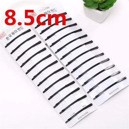 Fashion 24Pcs/Lot Women Hairpins Barrette One Word Hair Clips Black Dripping Hairclips Solid Cute Wedding Girls Hair Accessories