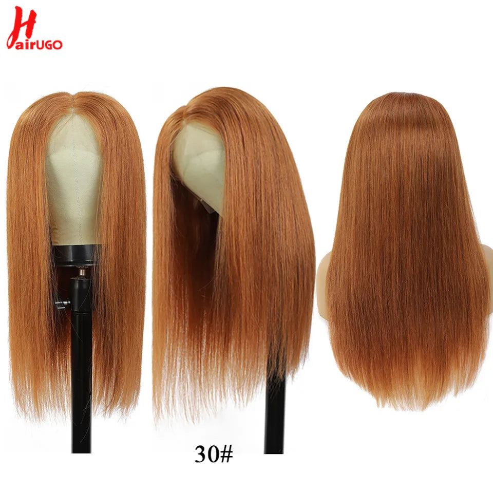 #4 Straight 4x4 Lace Closure Wigs Human Hair Brown Lace Front Human Hair Wigs Remy Chocolate Lace Frontal Wigs For Woman HairUGo