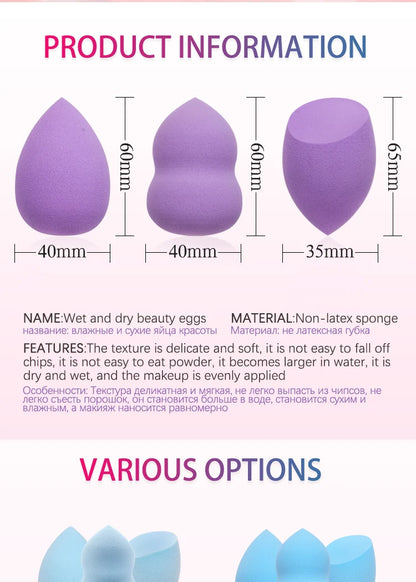 Makeup Foundation Non-latex Sponge Sponge Beauty Egg Dry Water Becomes Bigger Oblique Does Not Eat Powder Puff Make-up Tools