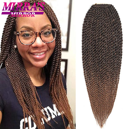 Senegalese Twist Crochet Hair 14/18/22 Inch Synthetic Mini Senegalese Crochet Braids for Black Women 30 Roots/Pack Braiding Hair