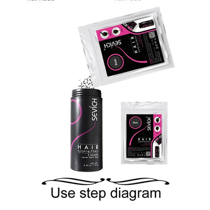 Sevich 500g Hair Building Fiber 10 Color Keratin Powders Fibers Hair Regrowth Fiber Hair Refill Instant Salon Hair Treatment