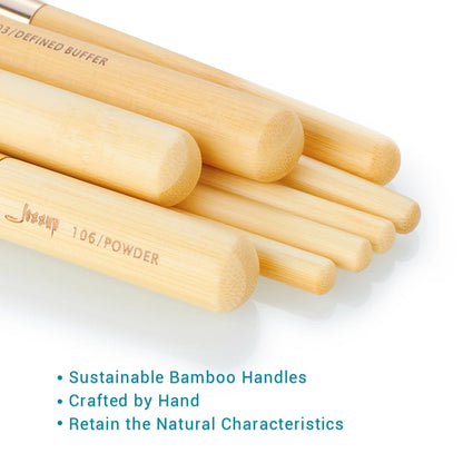 Jessup Professional Makeup Brushes Set Foundation Powder Eyeshadow Liner Blending Brush Make Up Tools Kit Bamboo Synthetic Hair