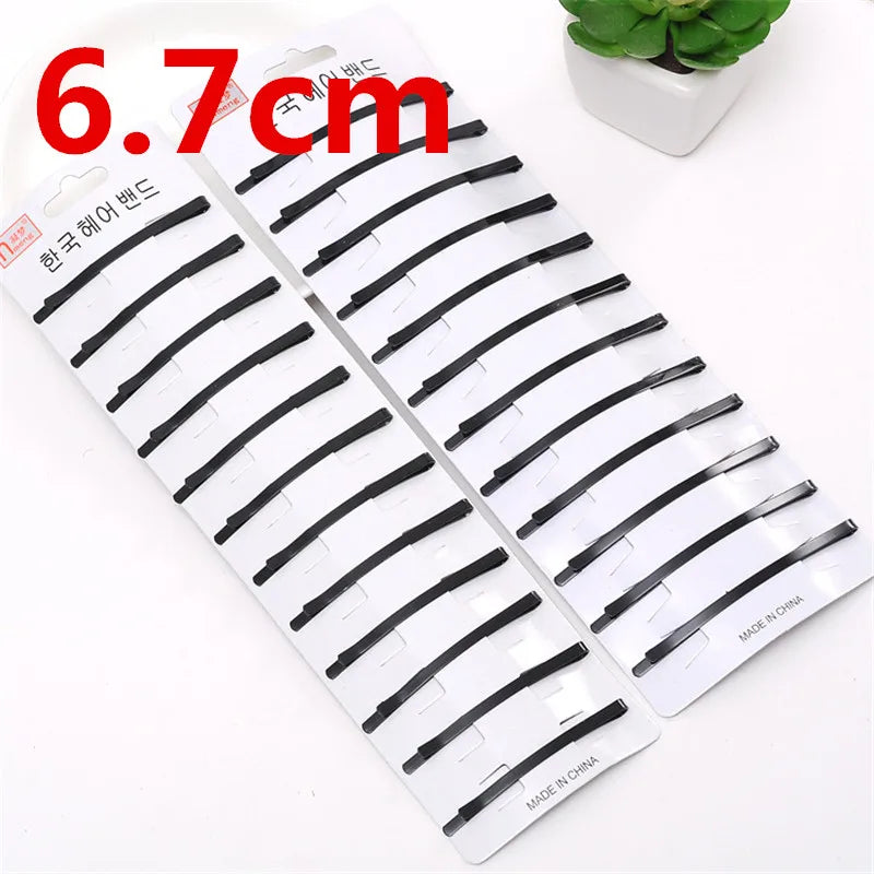 Fashion 24Pcs/Lot Women Hairpins Barrette One Word Hair Clips Black Dripping Hairclips Solid Cute Wedding Girls Hair Accessories