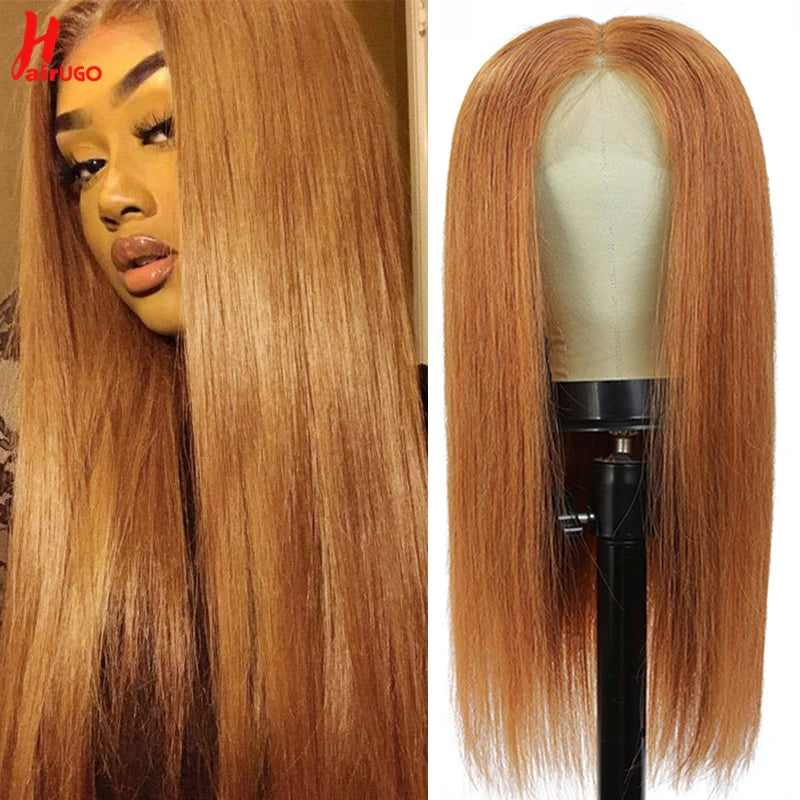 #4 Straight 4x4 Lace Closure Wigs Human Hair Brown Lace Front Human Hair Wigs Remy Chocolate Lace Frontal Wigs For Woman HairUGo
