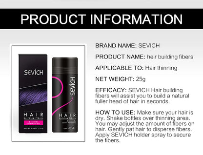 Sevich Hair Building Fiber Applicator Spray Instant Salon Hair Treatment Keratin Powders Hair Regrowth Fiber Thickening 10 Color