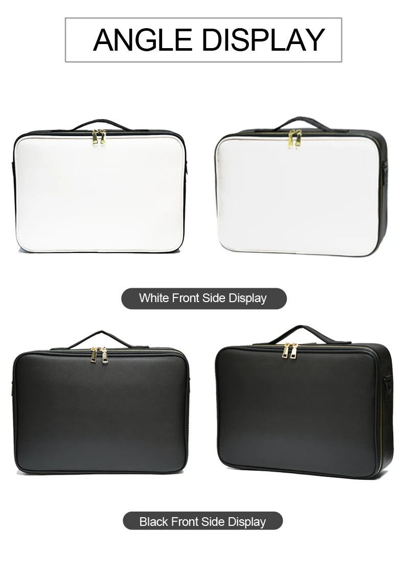 Waterproof PU Leather Cosmetic Bag Professional Large Capacity Storage Make Up Handbag Case Travel Toiletry Makeup Bag For Women