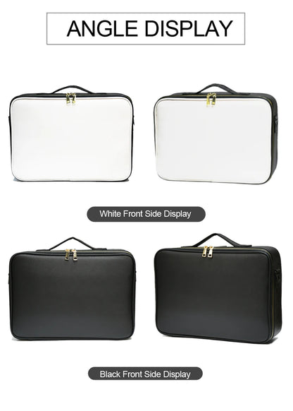 Waterproof PU Leather Cosmetic Bag Professional Large Capacity Storage Make Up Handbag Case Travel Toiletry Makeup Bag For Women