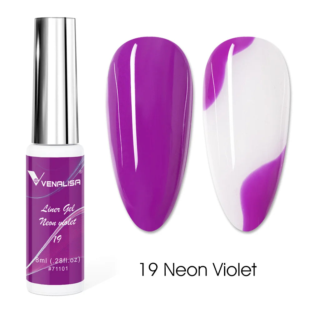 VENALISA 8ml Nail Liner Gel Polish 21 Colors For UV/LED Paint Nails Drawing Polish DIY Painting Varnish French Nail Gel Design