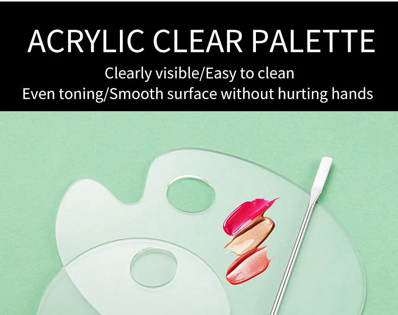 Transparent Acrylic Palette Mixing Rod Makeup Painting Nail Polish Mixed Tools Set
