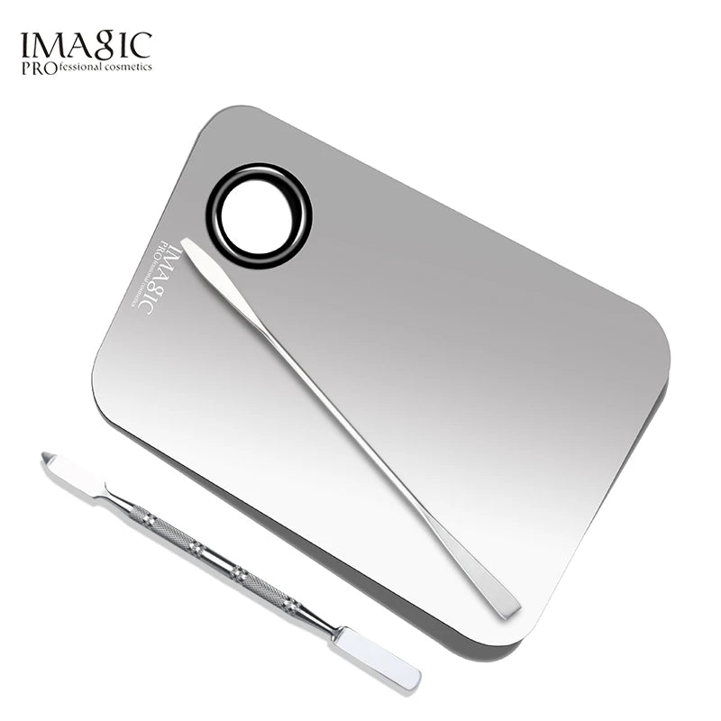 IMAGIC Professional Makeup Palette Tray Mixed Paint Stainless Steel Oil Paint Palette Watercolor Oil Painting Art Makeup Tools