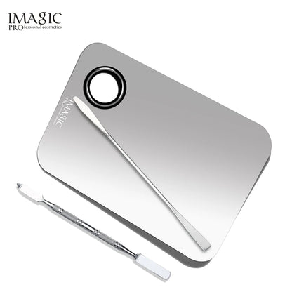 IMAGIC Professional Makeup Palette Tray Mixed Paint Stainless Steel Oil Paint Palette Watercolor Oil Painting Art Makeup Tools