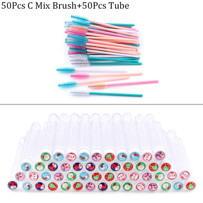 Christmas Drill Reusable Eyebrow Brush Tube Disposable Eyelash Eyebrow Brush Makeup Brushes Lash Accesories Replace Dust-proof