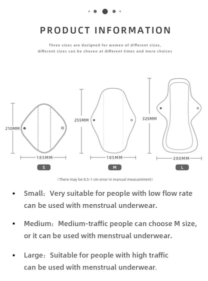 Reusable Menstrual Pads for Monthly Gaskets Women's Panties Washable Sanitary Napkin Female Hygiene Daily Towels Personal Health