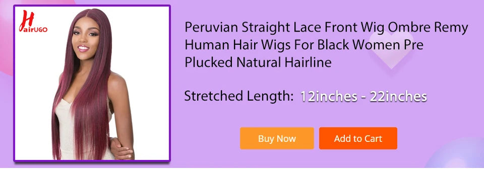 T1B/Orange Deep Wave Lace Closure Wig For Women Ombre Orange Lace Closure Human Hair Wigs With Baby Hair Remy Preplucked HairUGo