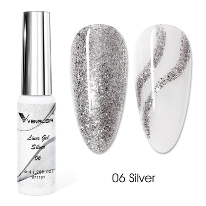 VENALISA 8ml Nail Liner Gel Polish 21 Colors For UV/LED Paint Nails Drawing Polish DIY Painting Varnish French Nail Gel Design