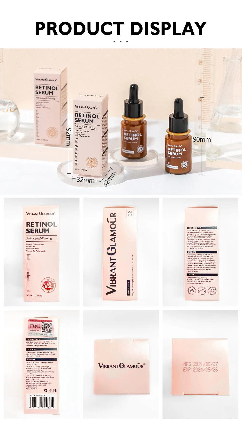 VIBRANT GLAMOUR Retinol  Face Serum Moisturizing 30ML