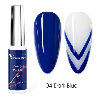 VENALISA 8ml Nail Liner Gel Polish 21 Colors For UV/LED Paint Nails Drawing Polish DIY Painting Varnish French Nail Gel Design