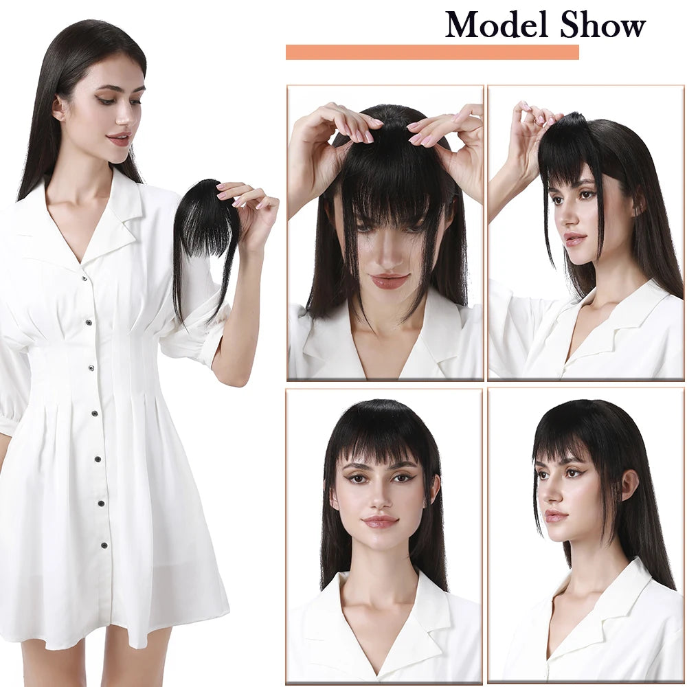 Sego 9g Comics Bangs With Temples 100% Real Human Hair Small Fringe Bangs Swept Natural Look Hair Piece