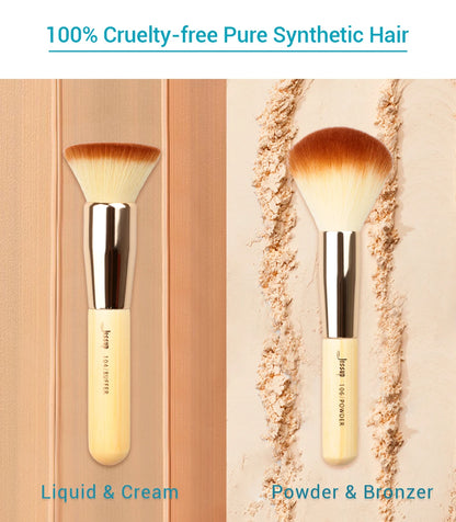 Jessup Professional Makeup Brushes Set Foundation Powder Eyeshadow Liner Blending Brush Make Up Tools Kit Bamboo Synthetic Hair
