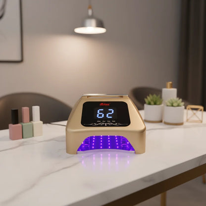 Professional 72W Rechargeable UV LED Nail Lamp with 36pcs LED Bulbs Multi-Timer Cordless Nail Dryer for Salon Manicure