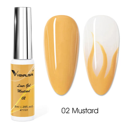 VENALISA 8ml Nail Liner Gel Polish 21 Colors For UV/LED Paint Nails Drawing Polish DIY Painting Varnish French Nail Gel Design