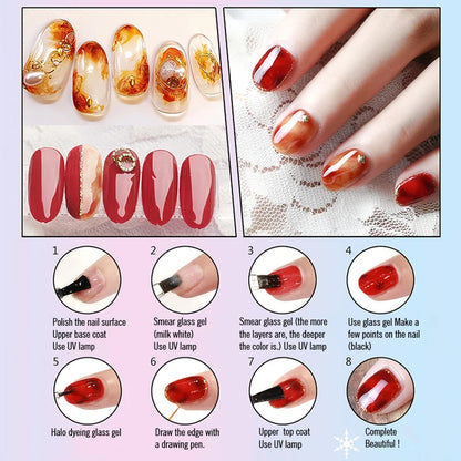 CHUNSHU 7.3ml Glass Gel Nail Polish Crystal Glaze Enamel Lacquer Varnish Soak Off Nails Art Manicure Design Translucent 18Colors