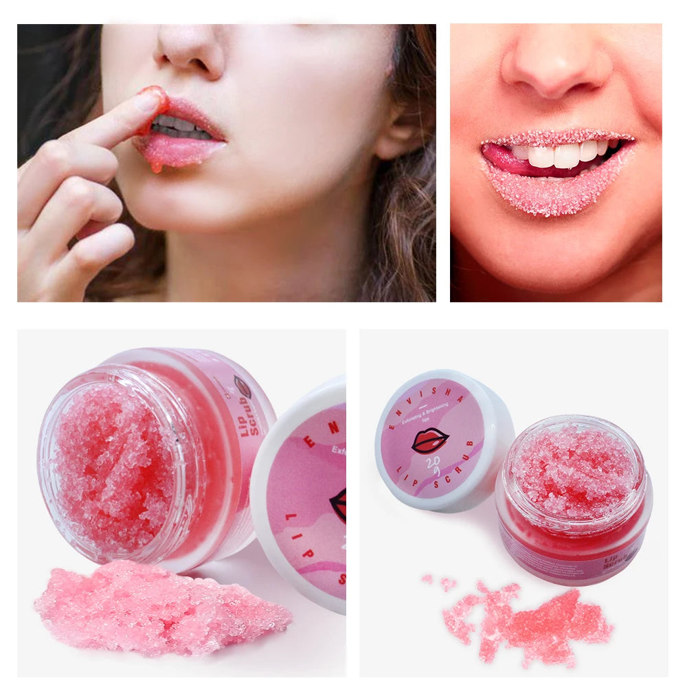 ENVISHA Sugar Lip Scrub Cream Moisturizing Exfoliating Face Skin Care Nourish Anti-drying Organic Mint Lip Care Smooth Beauty