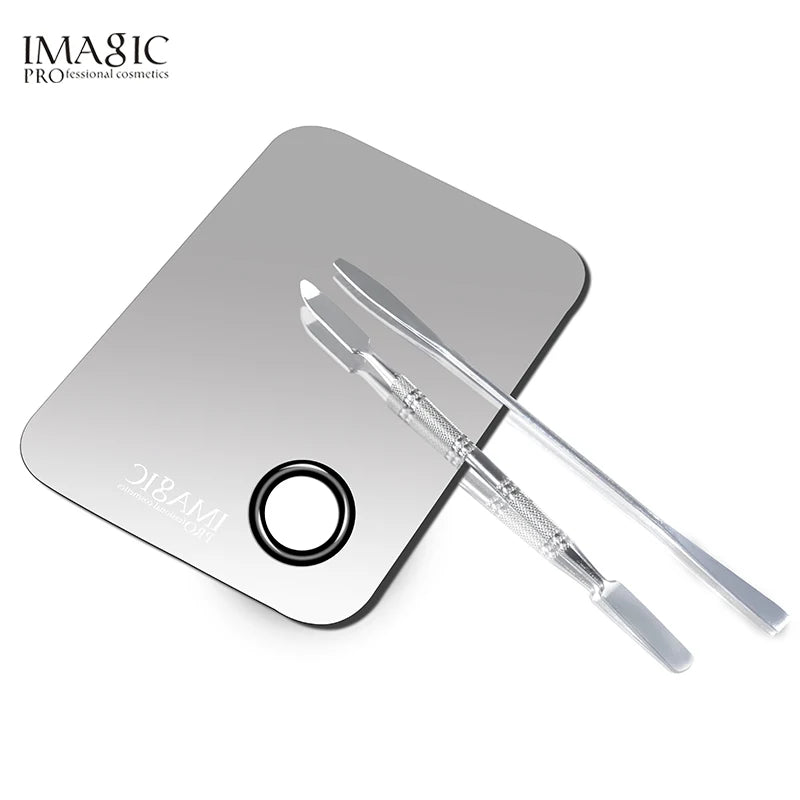 IMAGIC Professional Makeup Palette Tray Mixed Paint Stainless Steel Oil Paint Palette Watercolor Oil Painting Art Makeup Tools