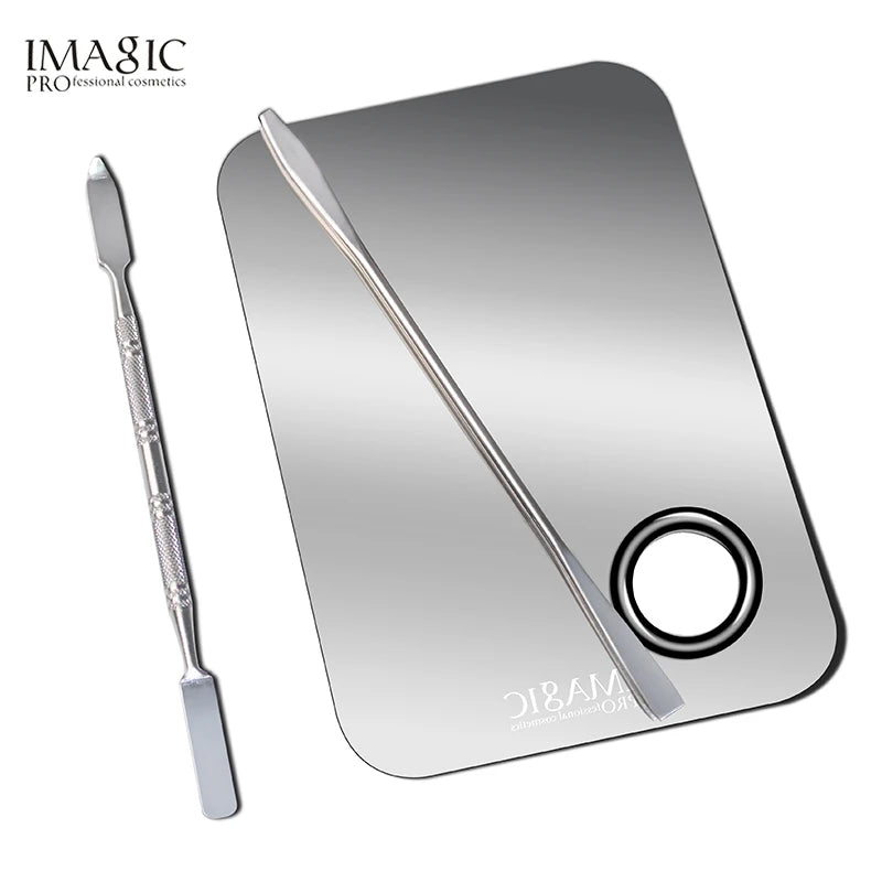 IMAGIC Professional Makeup Palette Tray Mixed Paint Stainless Steel Oil Paint Palette Watercolor Oil Painting Art Makeup Tools