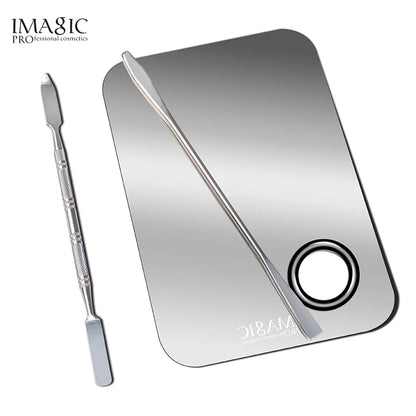 IMAGIC Professional Makeup Palette Tray Mixed Paint Stainless Steel Oil Paint Palette Watercolor Oil Painting Art Makeup Tools