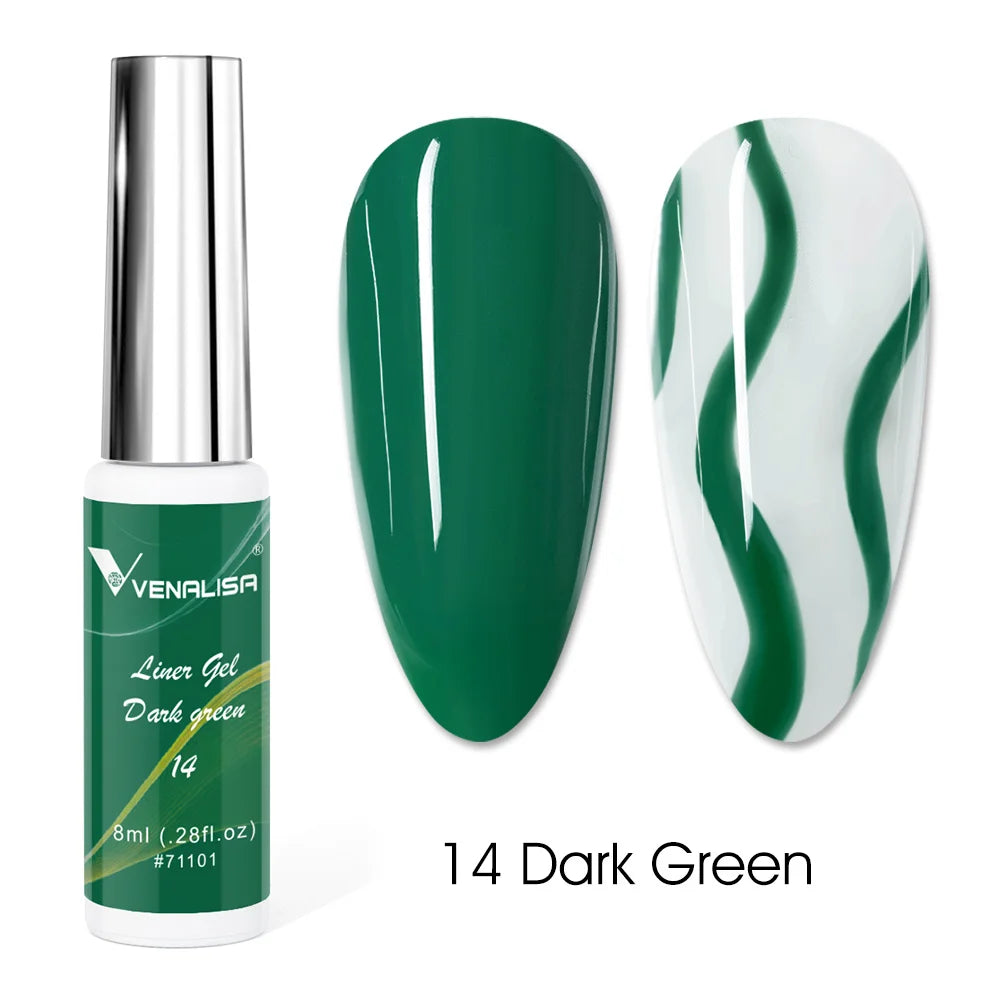VENALISA 8ml Nail Liner Gel Polish 21 Colors For UV/LED Paint Nails Drawing Polish DIY Painting Varnish French Nail Gel Design