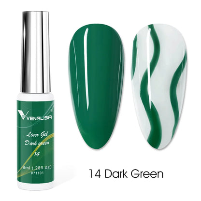 VENALISA 8ml Nail Liner Gel Polish 21 Colors For UV/LED Paint Nails Drawing Polish DIY Painting Varnish French Nail Gel Design