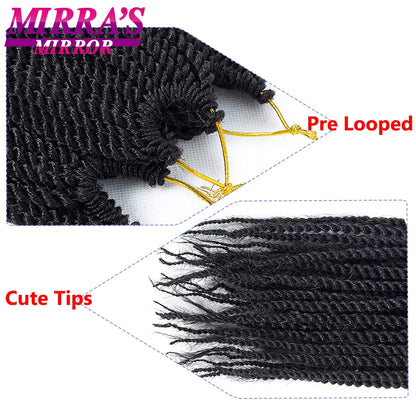 Senegalese Twist Crochet Hair 14/18/22 Inch Synthetic Mini Senegalese Crochet Braids for Black Women 30 Roots/Pack Braiding Hair