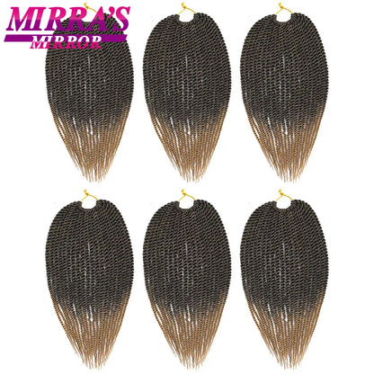 Senegalese Twist Crochet Hair 14/18/22 Inch Synthetic Mini Senegalese Crochet Braids for Black Women 30 Roots/Pack Braiding Hair