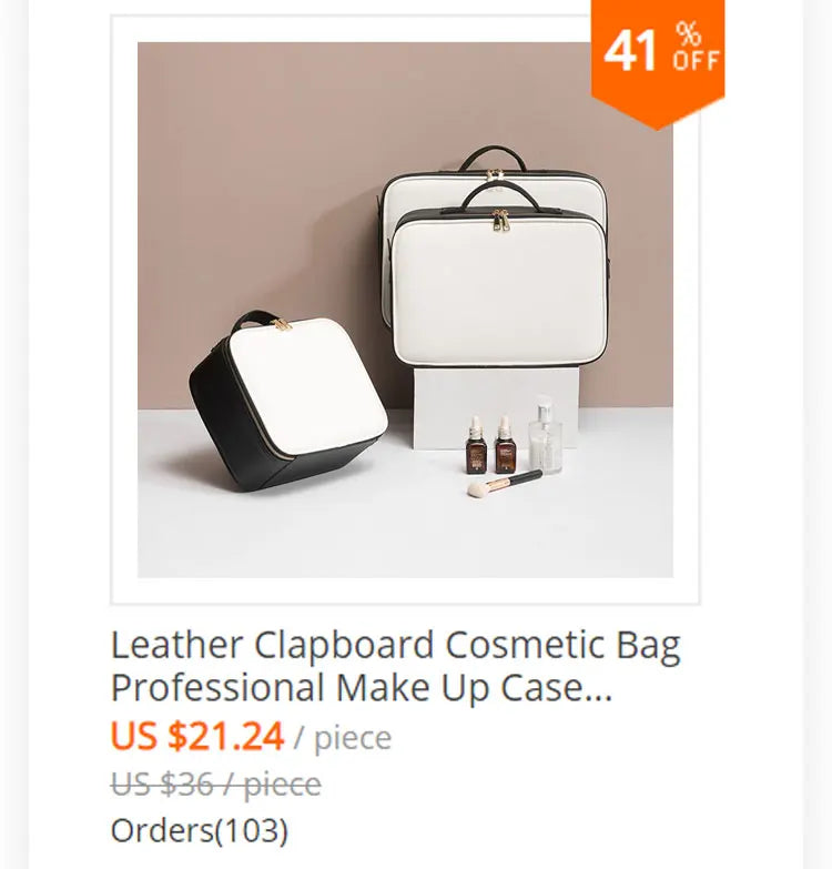 Waterproof PU Leather Cosmetic Bag Professional Large Capacity Storage Make Up Handbag Case Travel Toiletry Makeup Bag For Women