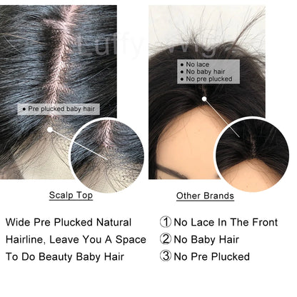 5x5 PU Silk Scalp Top Lace Front Wig Loose Wave Human Hair Brazilian Remy Curly 5x5 Closure PU Fake Scalp Plucked 200% For Women
