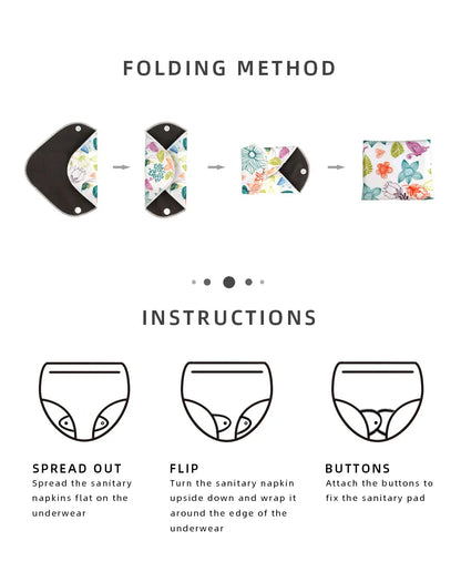 Reusable Menstrual Pads for Monthly Gaskets Women's Panties Washable Sanitary Napkin Female Hygiene Daily Towels Personal Health