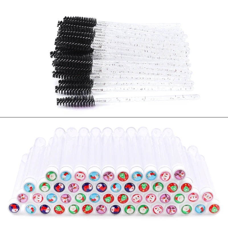 Christmas Drill Reusable Eyebrow Brush Tube Disposable Eyelash Eyebrow Brush Makeup Brushes Lash Accesories Replace Dust-proof