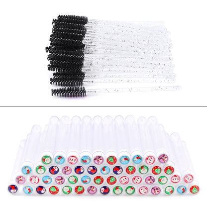 Christmas Drill Reusable Eyebrow Brush Tube Disposable Eyelash Eyebrow Brush Makeup Brushes Lash Accesories Replace Dust-proof